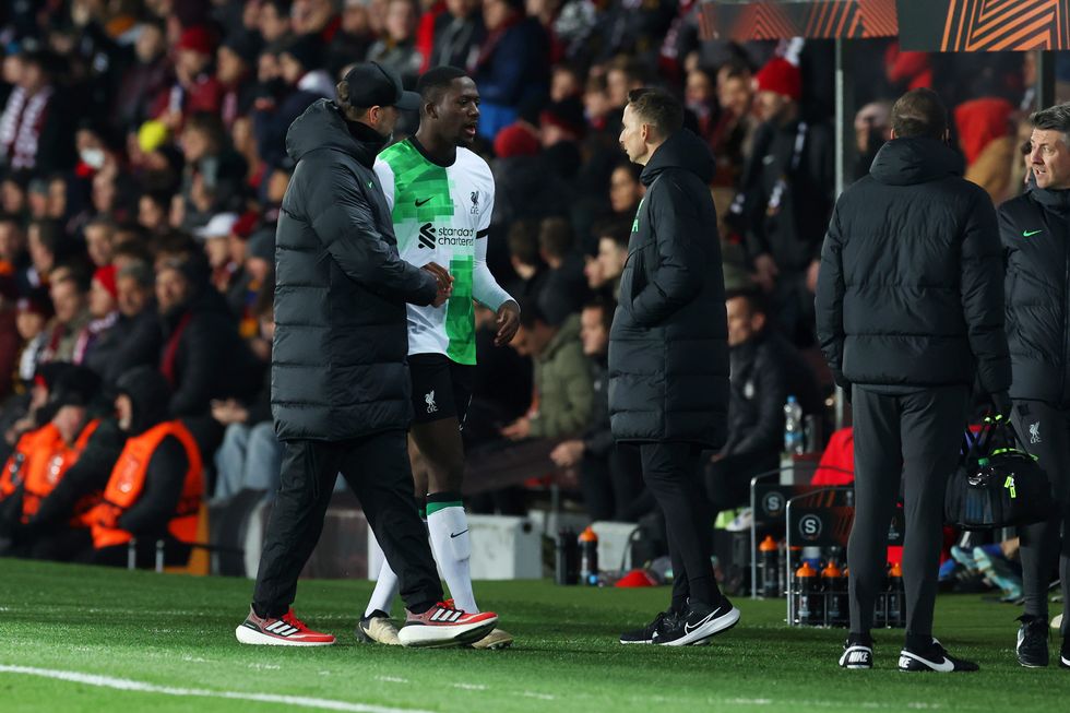 Jurgen Klopp and Ibrahima Konate