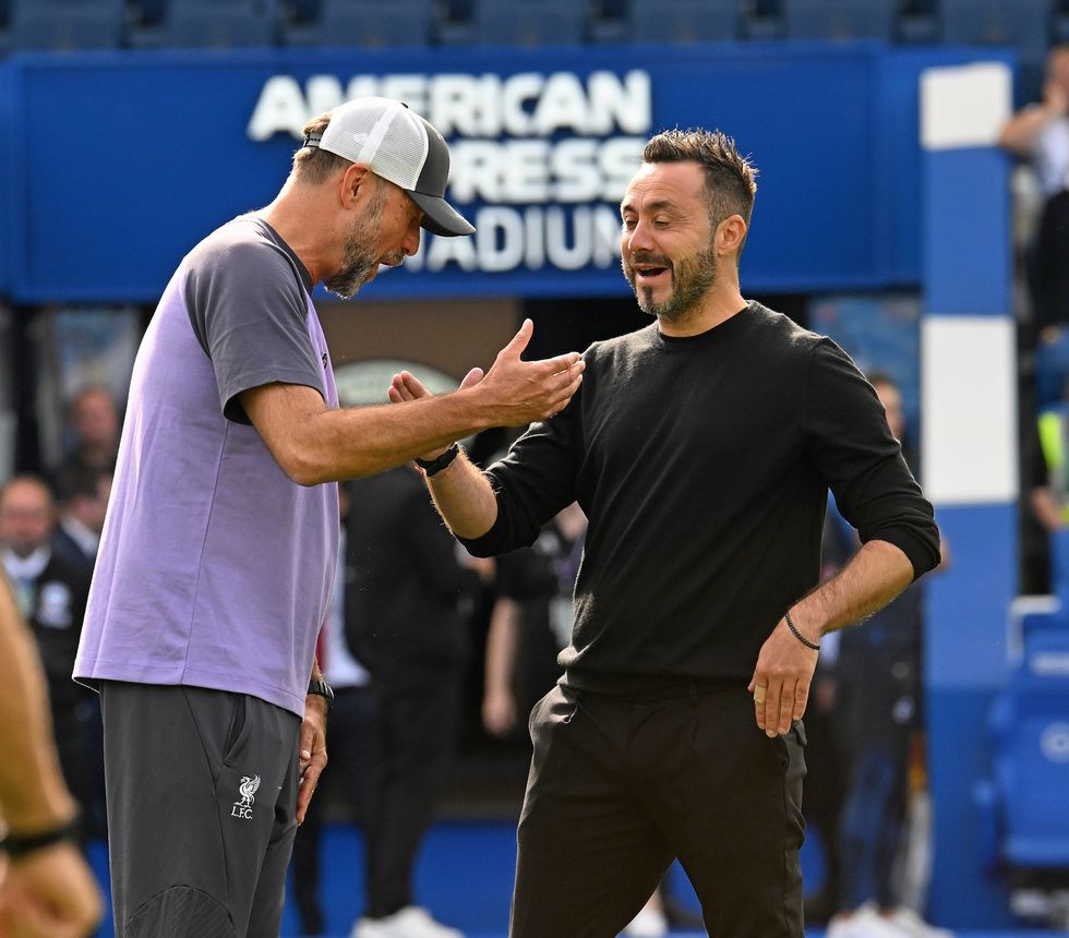 Jurgen Klopp and Roberto De Zerbi