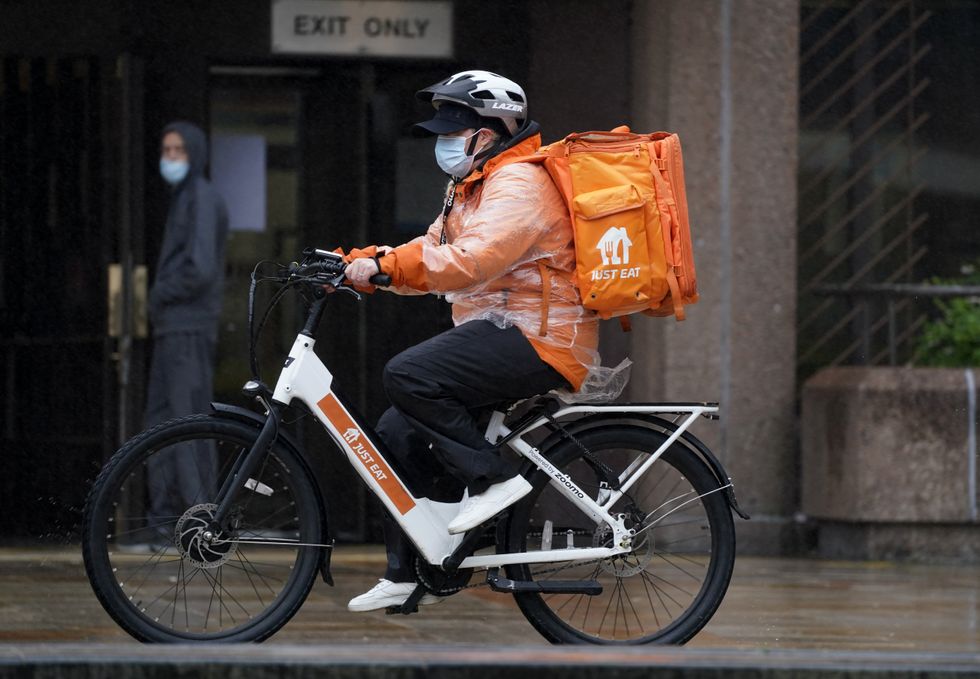 Just Eat delivery rider on a bike