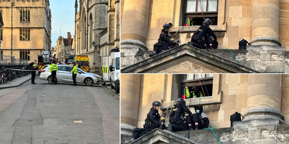 NextImg:Pro-Palestine protesters occupy university building in Oxford as police forced to remove demonstrators