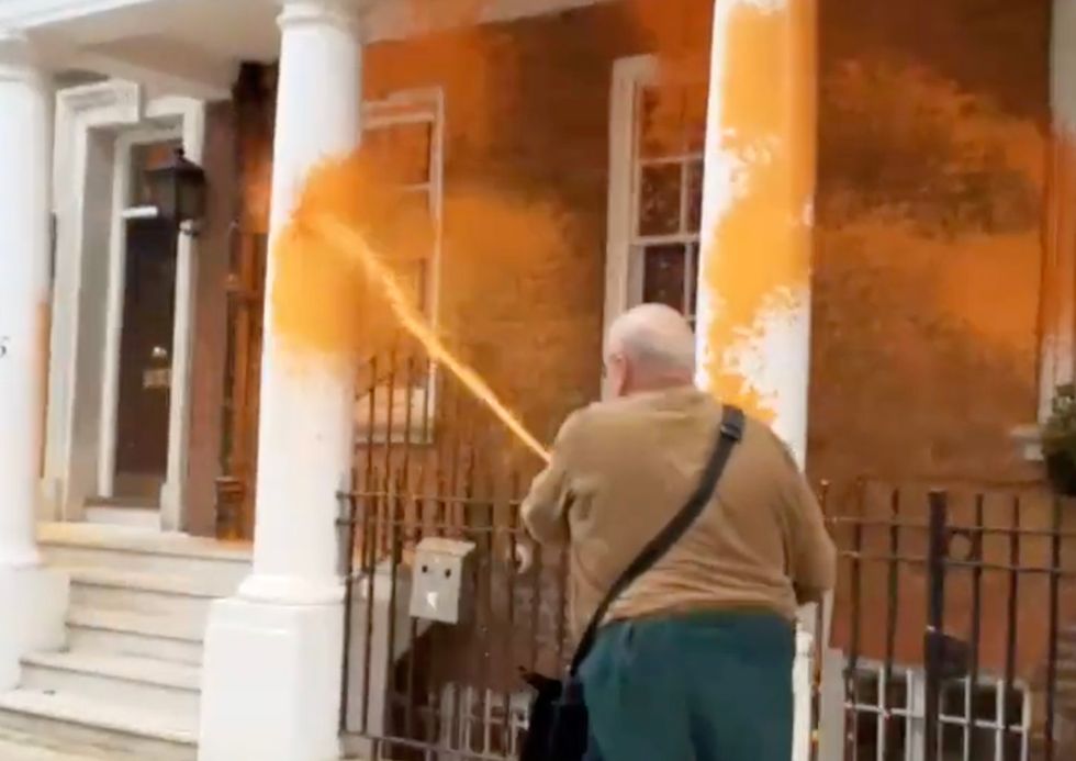 Just Stop Oil activists have sprayed paint on the headquarters of the Global Warming Policy Foundation headquarters