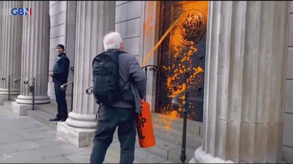 Just Stop Oil activists spray orange paint over Home Office, MI5 building and Bank of England