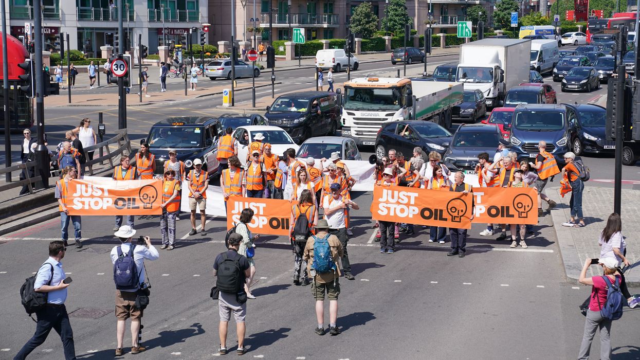 Just Stop Oil protest in Vauxhall