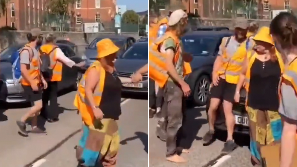 Just Stop Oil protesters are 'practically run over'
