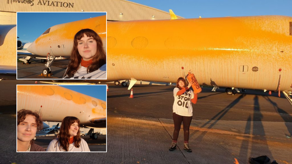 Just Stop Oil protesters at Stansted