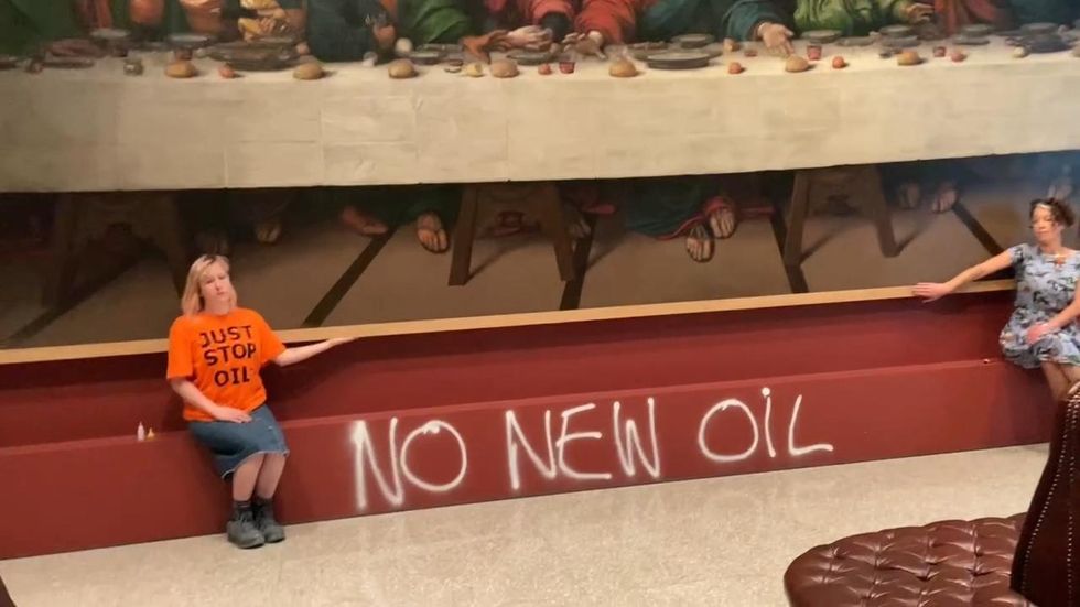 Just Stop Oil protesters at the Royal Academy