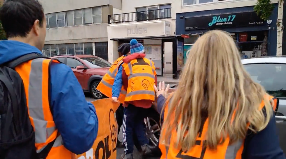 Just Stop Oil protesters getting into a altercation with a car