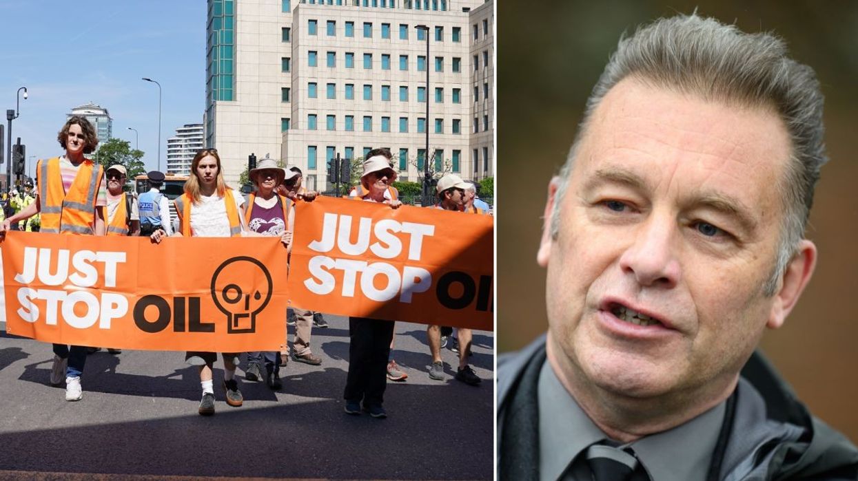 Just Stop Oil protestors and Chris Packam