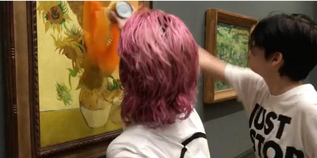 NextImg:Just Stop Oil soup vandals imprisoned for ‘idiotic’ criminal damage on ‘priceless’ Van Gogh painting