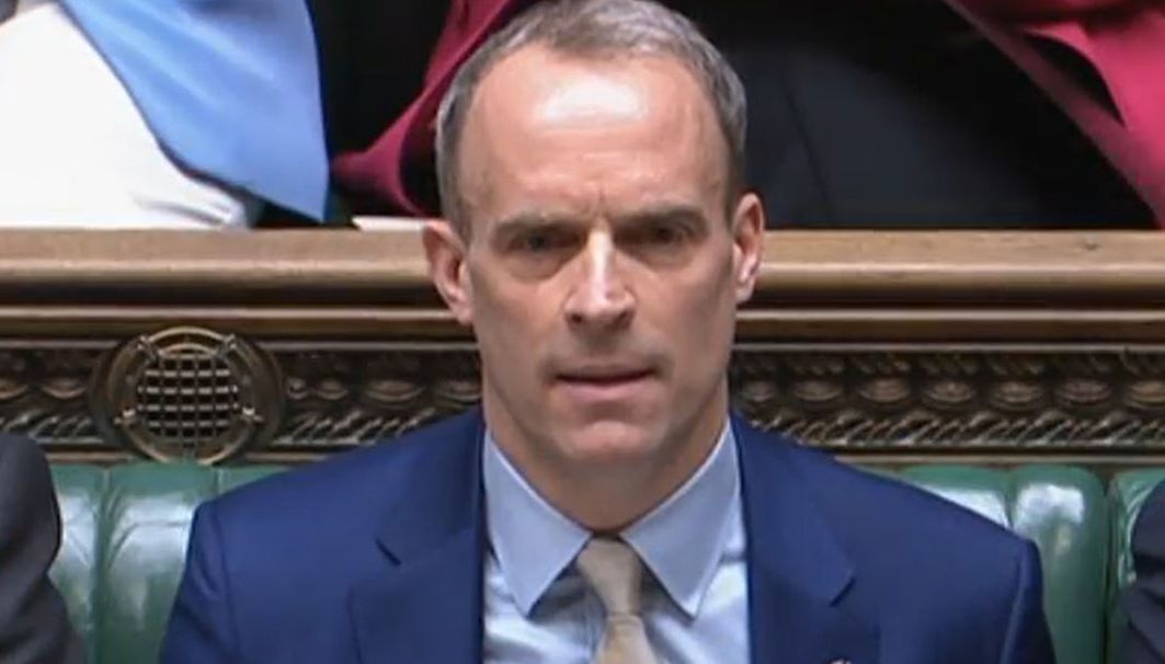 Justice Minister and Deputy Prime Minister Dominic Raab during Prime Minister's Questions in the House of Commons, London.