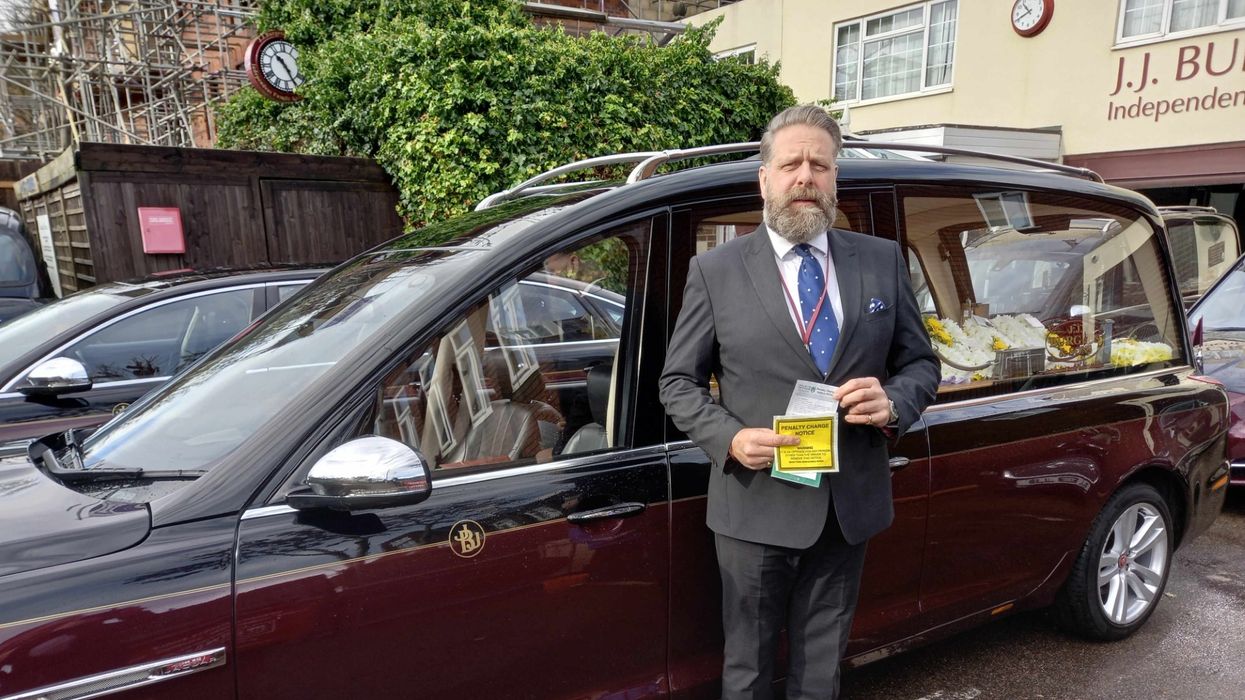 Justin Burgess with parking ticket