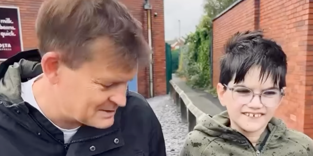 NextImg:Schoolboy, 8, takes matters into own hands to clear glass shards and rubbish in alleyway over fears it could hurt young children and animals