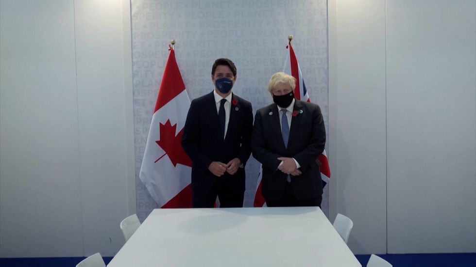 Justin Trudeau and Boris Johnson
