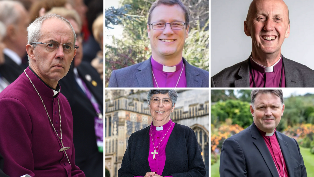 Justin Welby (left), Rt Rev Martyn Snow (top), Rt Rev Michael Beasley (top right), Dr Guli Francis-Dehqani (bottom left), Rt Rev Graham Usher
