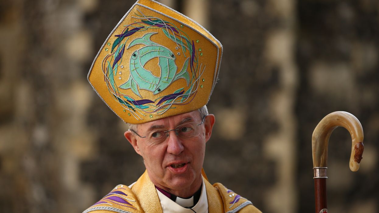 Justin Welby, the Archbishop of Canterbury before delivering his Easter Sermon at Canterbury Cathedral on April 17, 2022