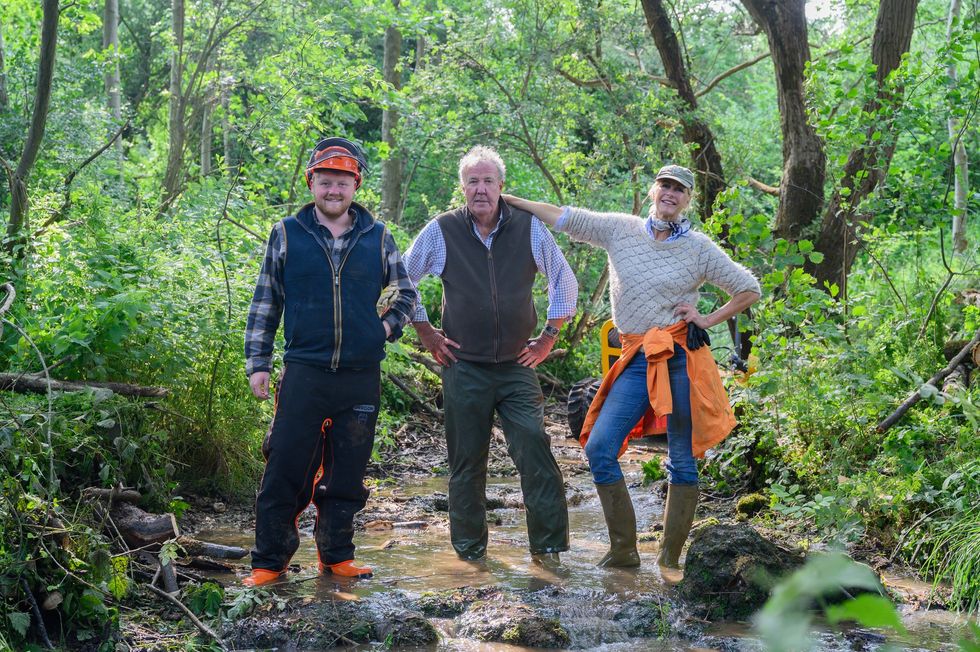 Kaleb Cooper, Jeremy Clarkson and Lisa Hogan