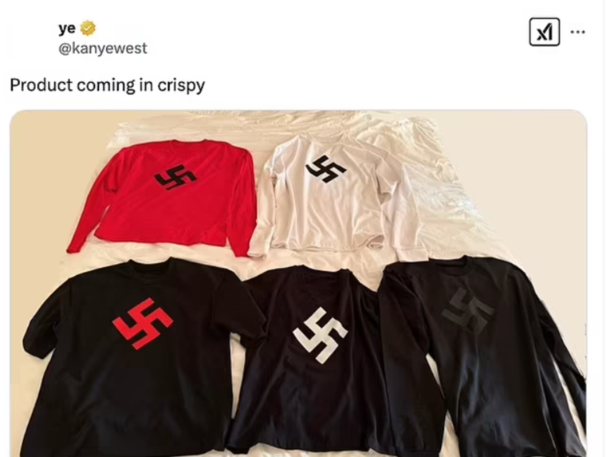 Kanye West swastika tops