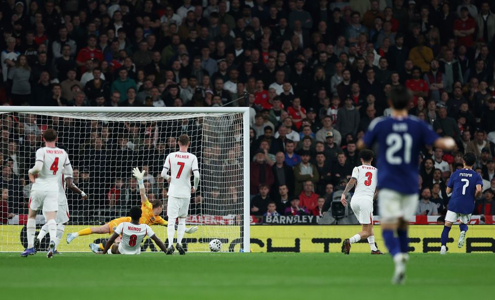 Kaoru Mitoma scored the only goal of the game after shoddy defending from England