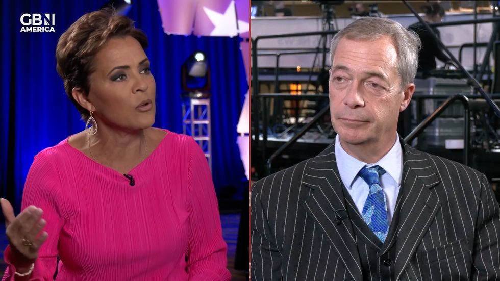 Kari Lake speaks to Nigel Farage