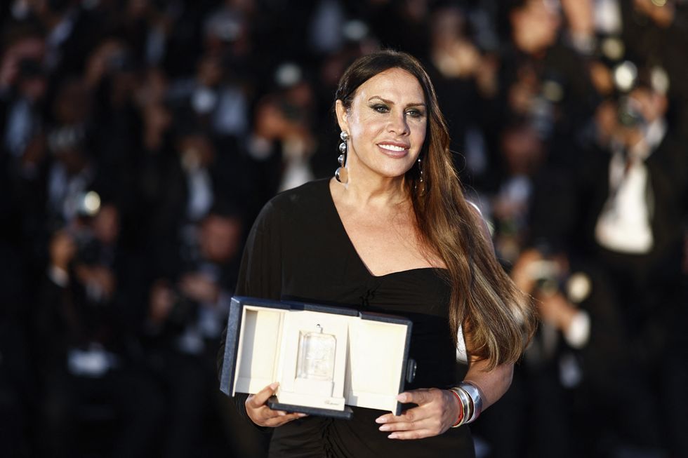 Karla Sofia Gascon with her award