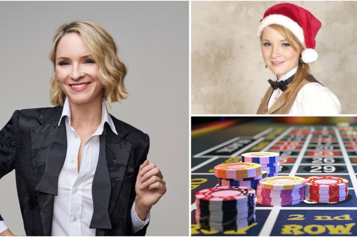 Karolina Pelc at photoshoot, Ms Pec working at a casino, and casino gambling table