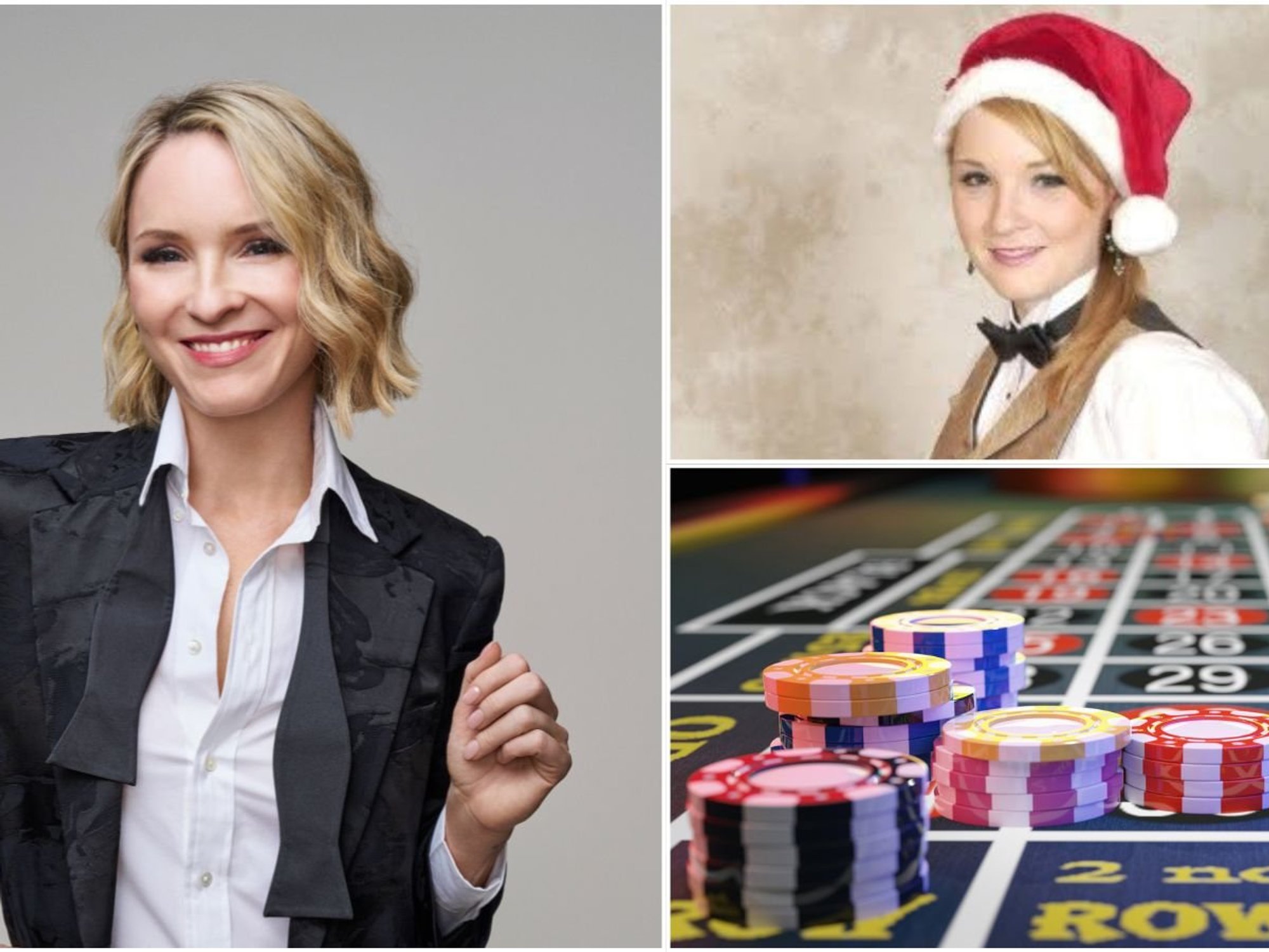 Karolina Pelc at photoshoot, Ms Pec working at a casino, and casino gambling table