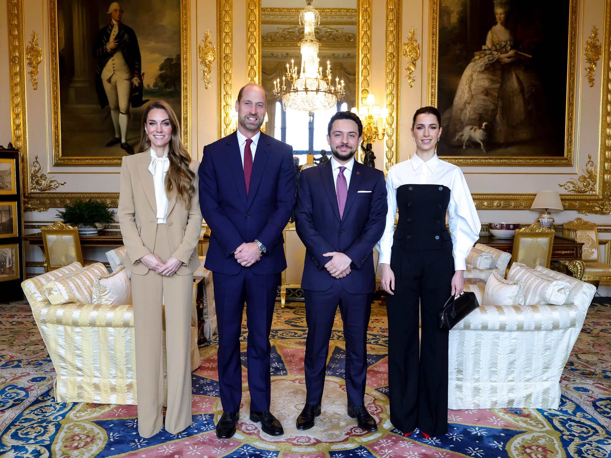 Kate Middleton, Prince William, Crown Prince Al Hussein bin Abdullah II, Princess Rajwa Al Hussein