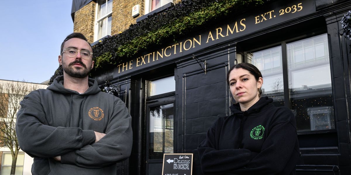 London pub rebrands as ‘The Extinction Arms’ with makeover to highlight grim future for boozers that will ‘disappear by 2035’ London pub rebrands as ‘The Extinction Arms’ with makeover to highlight grim future for boozers that will ‘disappear by 2035’