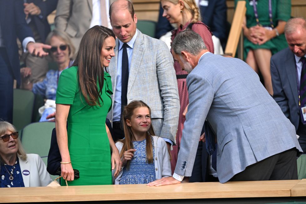 Kate, William, Charlotte and King Felipe