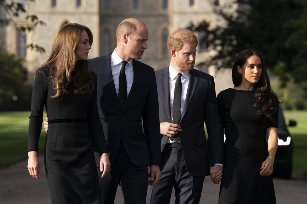 Kate, William, Harry and Meghan in Windsor