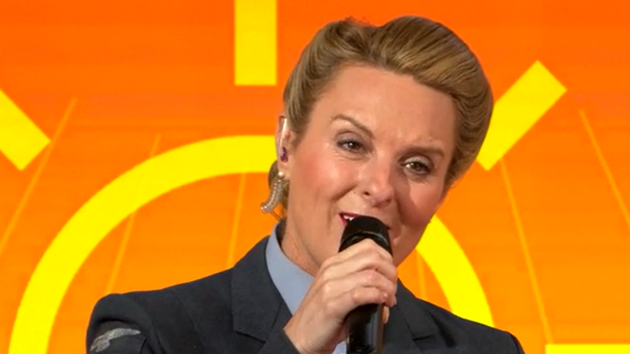 Katie Ashby performing on GB News