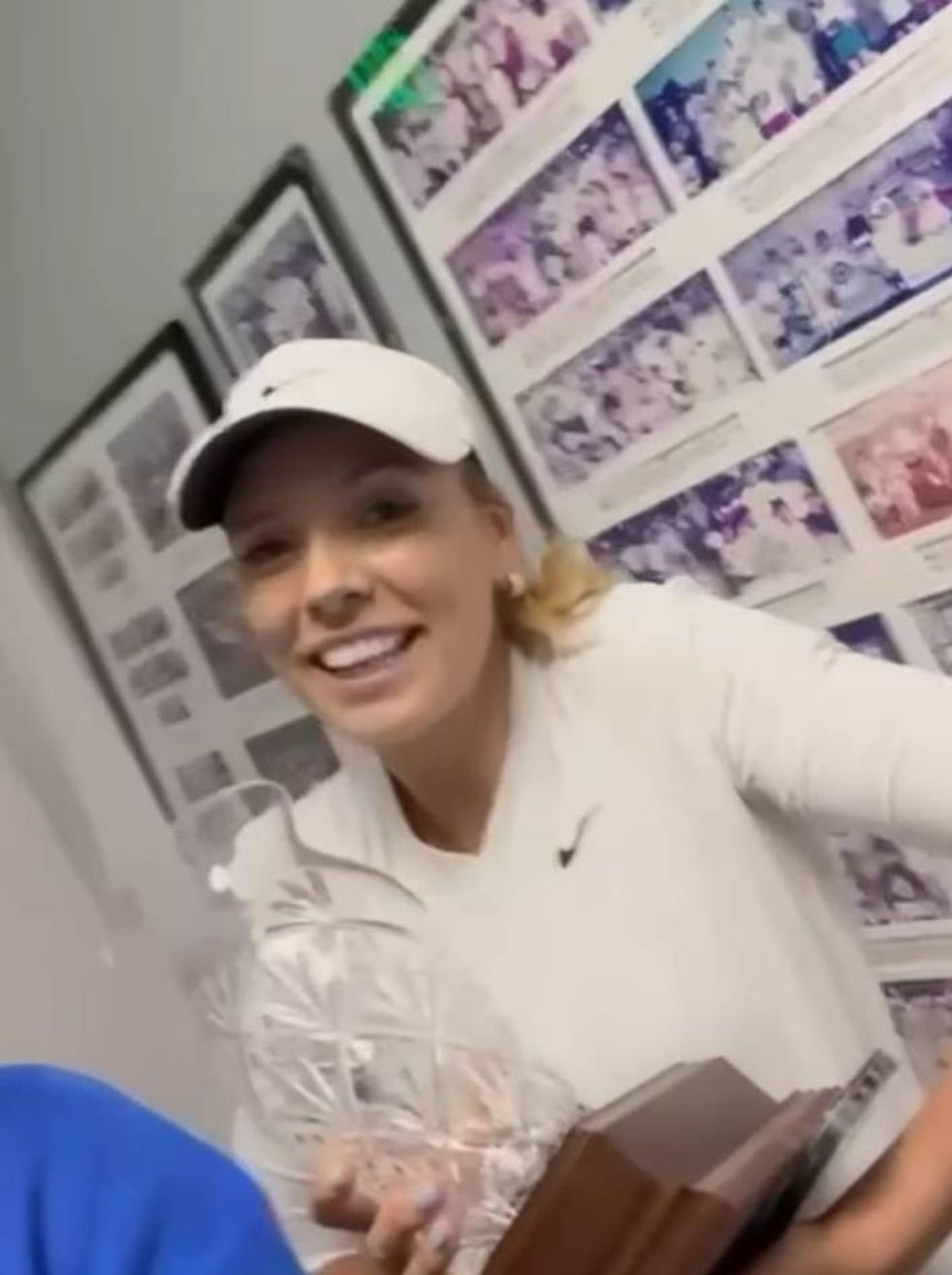 Katie Boulter showed off her new trophy