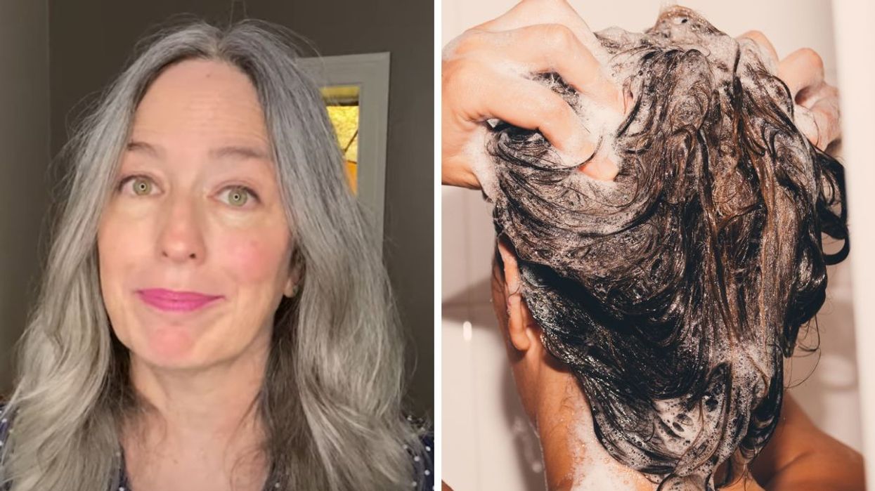 Katie from Katie Goes Platinum / Woman washing hair