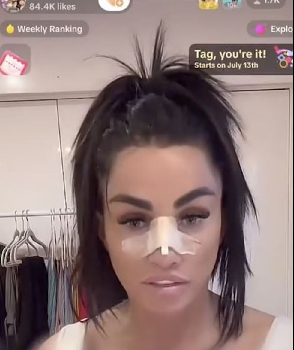 Katie Price on her TikTok page