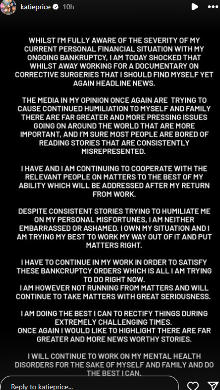 Katie Price statement