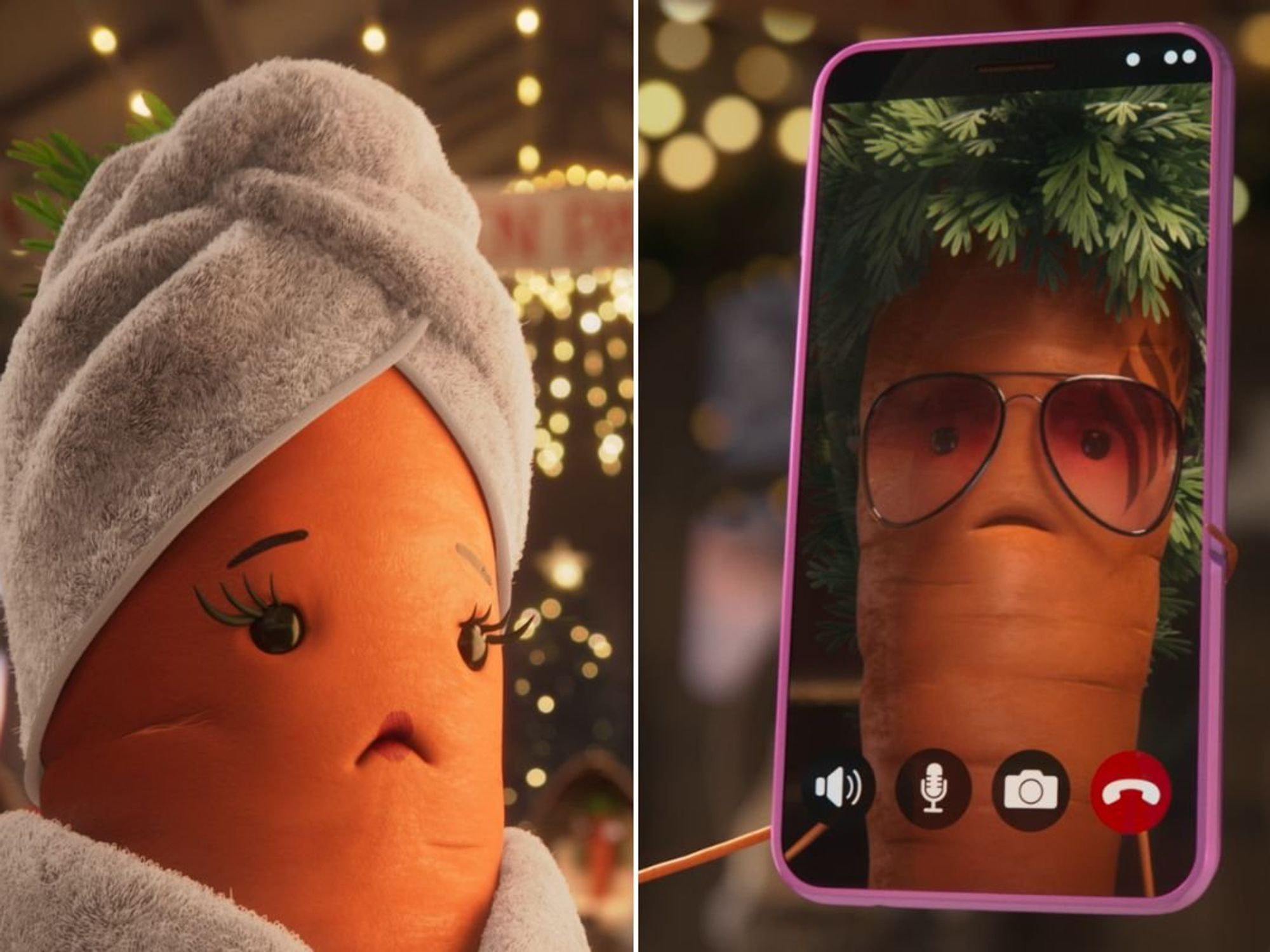 Katie the Carrot finding out Kevin's gone missing / Kelvin the Carrot on the phone to Katie