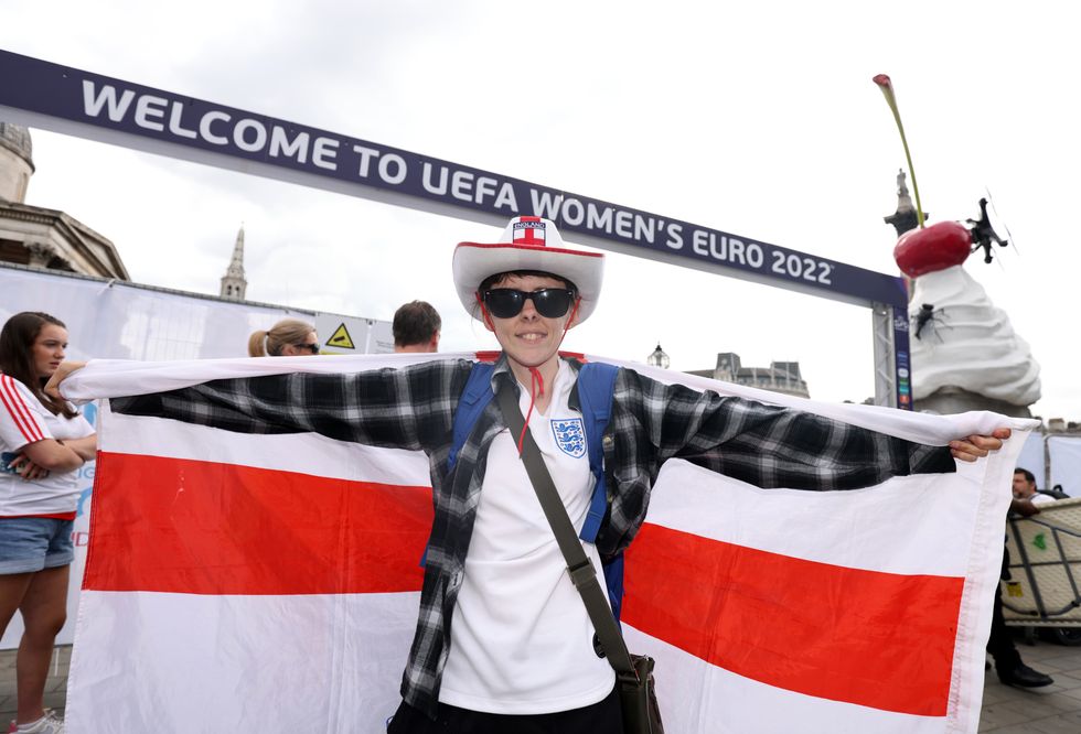 Katie Thomas from Dartford during a fan celebration to commemorate England's historic UEFA Women's EURO 2022 triumph in Trafalgar Square, London. Picture date: Monday August 1, 2022.