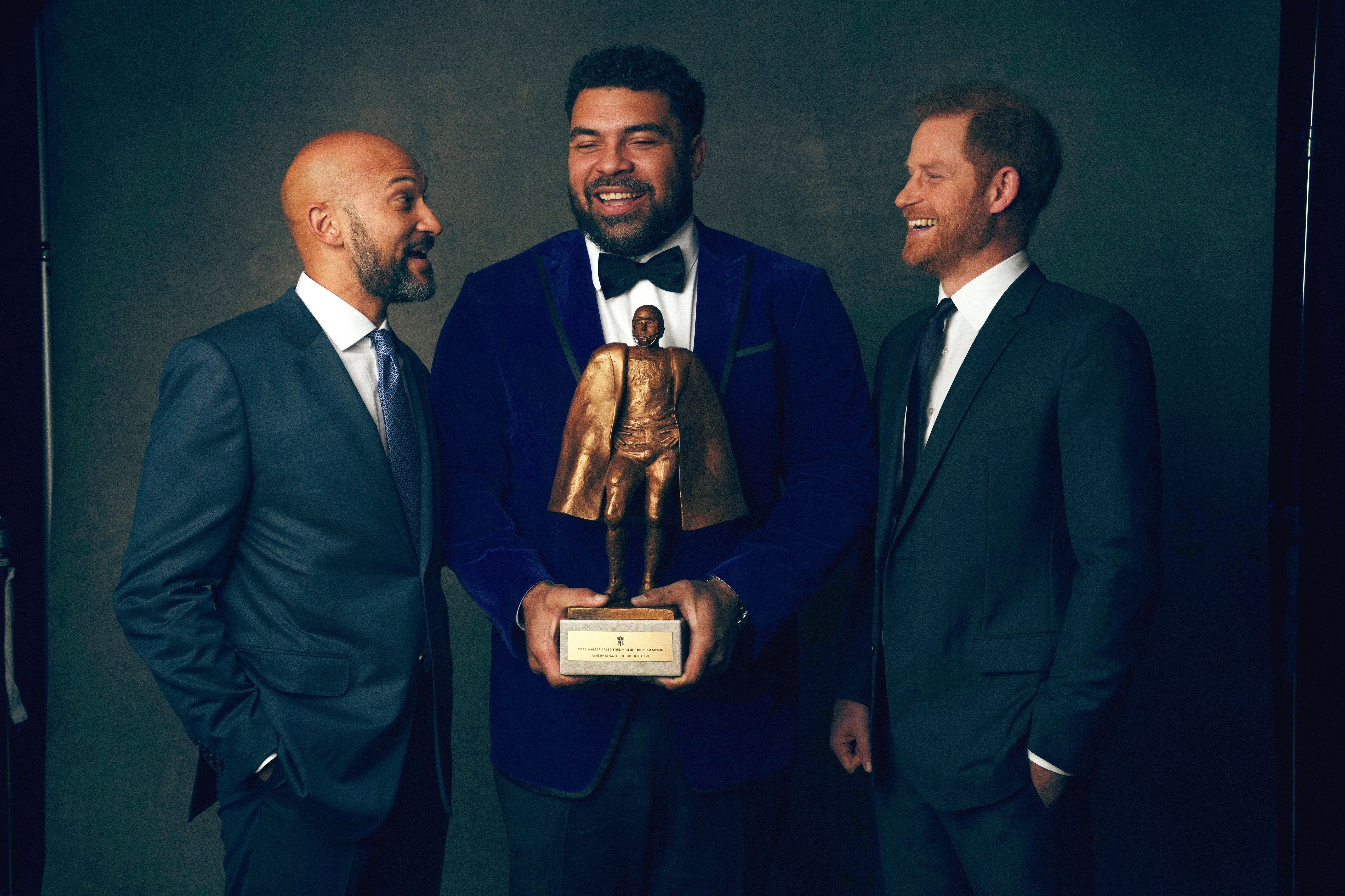 Keegan-Michael Key, Cameron Heyward and Prince Harry