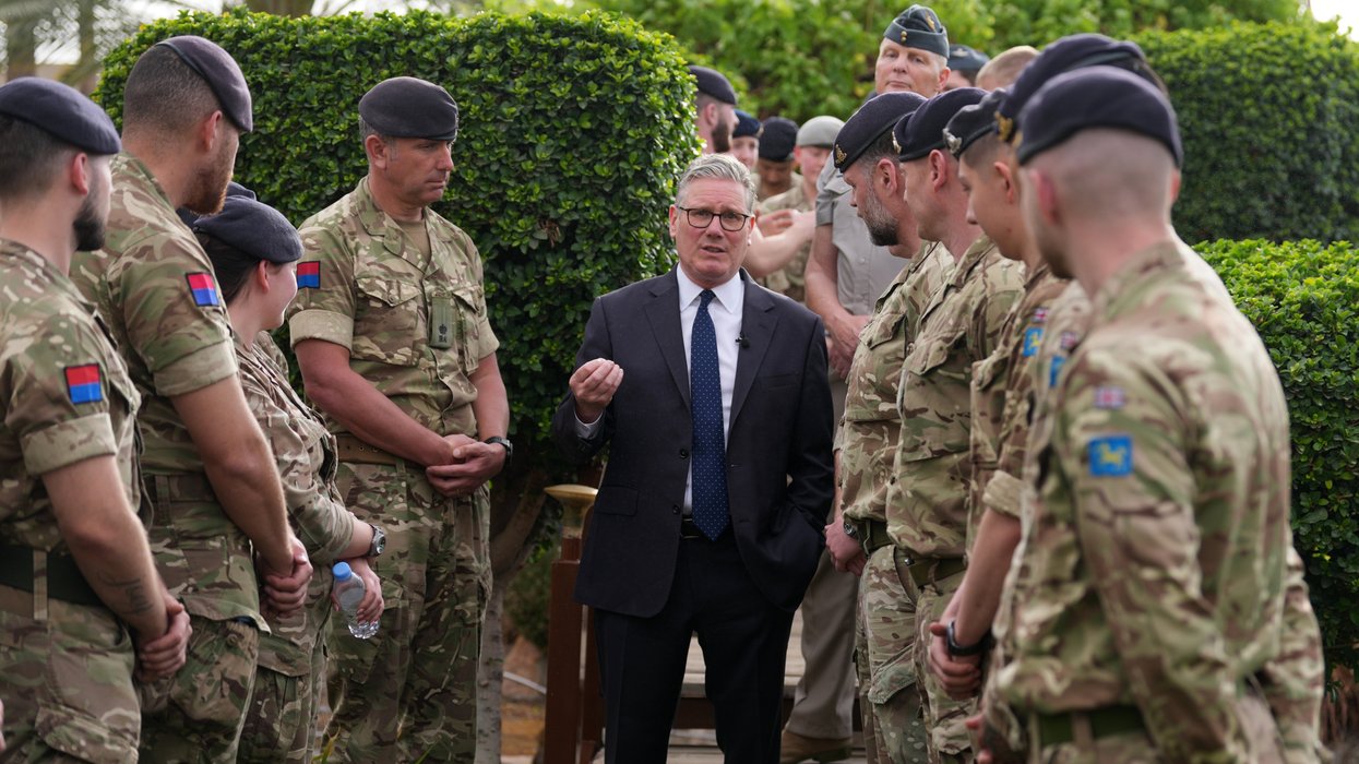 Keir Starmer addressing soldiers