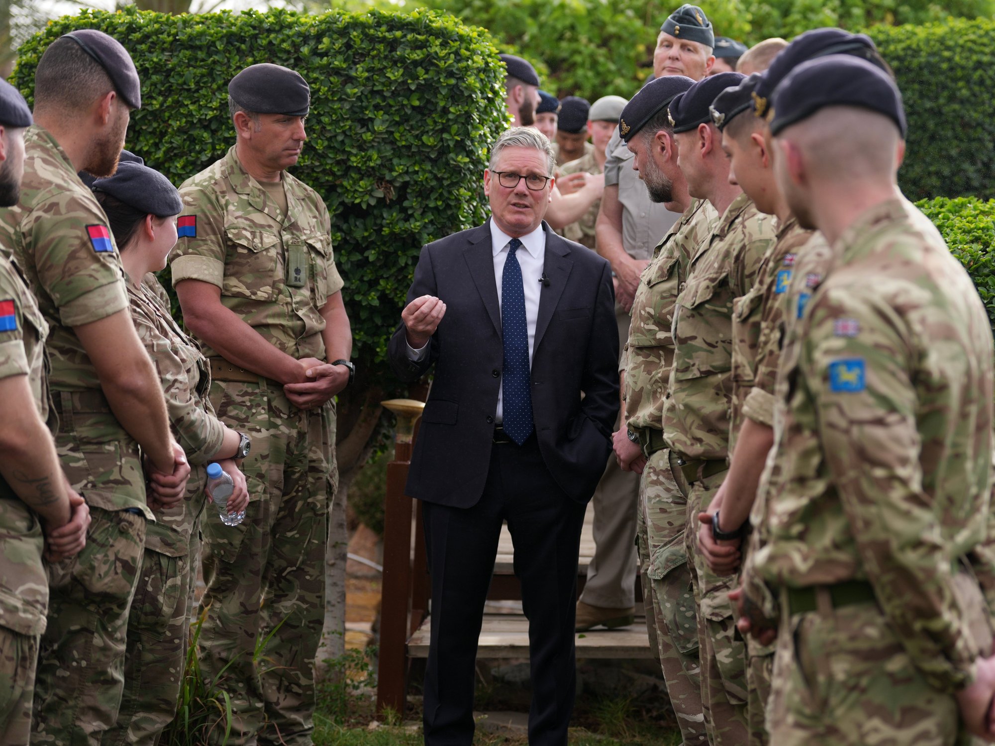 Keir Starmer addressing soldiers