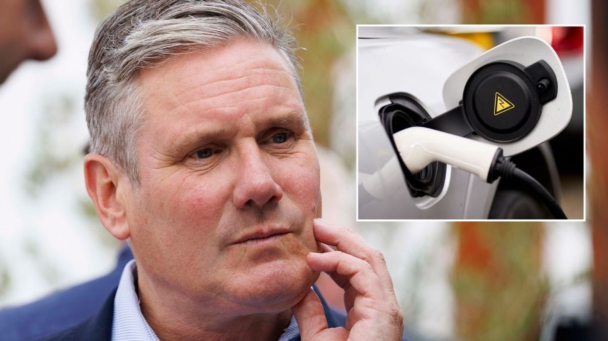Keir Starmer and an EV charger