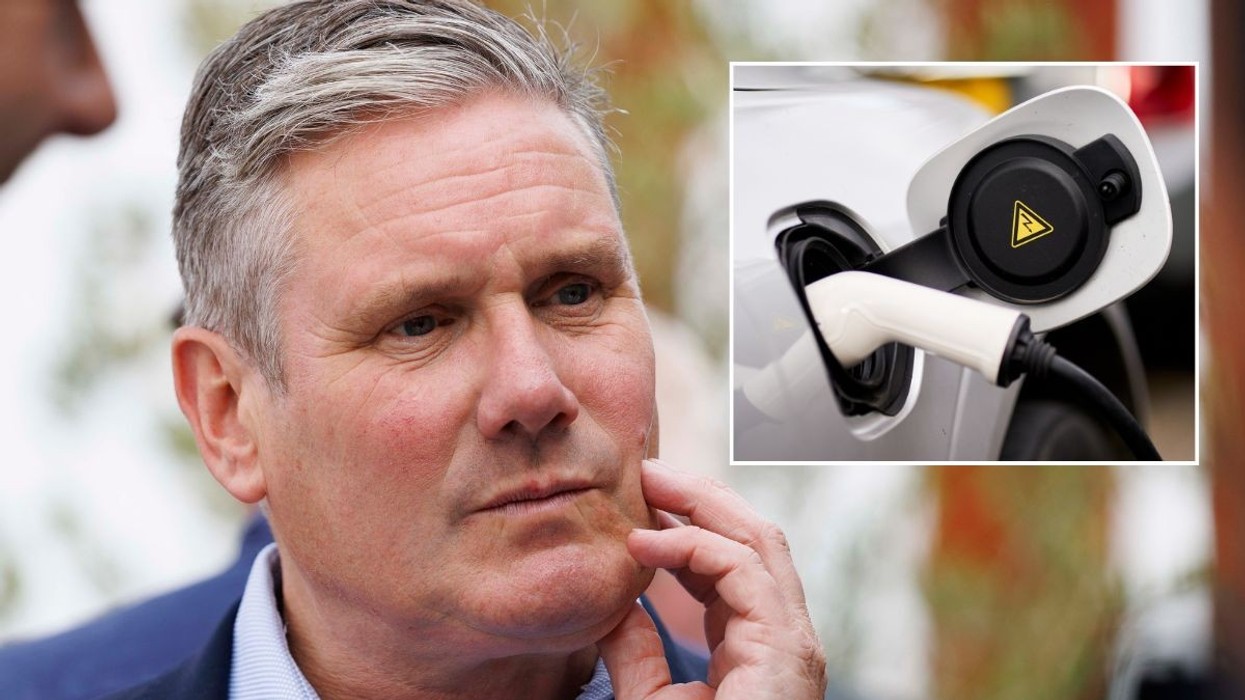 Keir Starmer and an EV charger