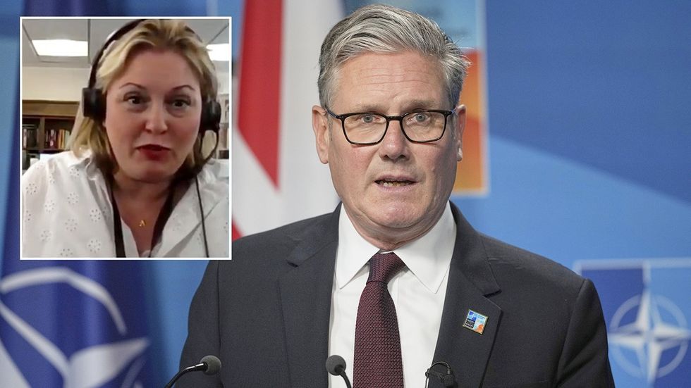 Keir Starmer and an inset of Kitty Donaldson
