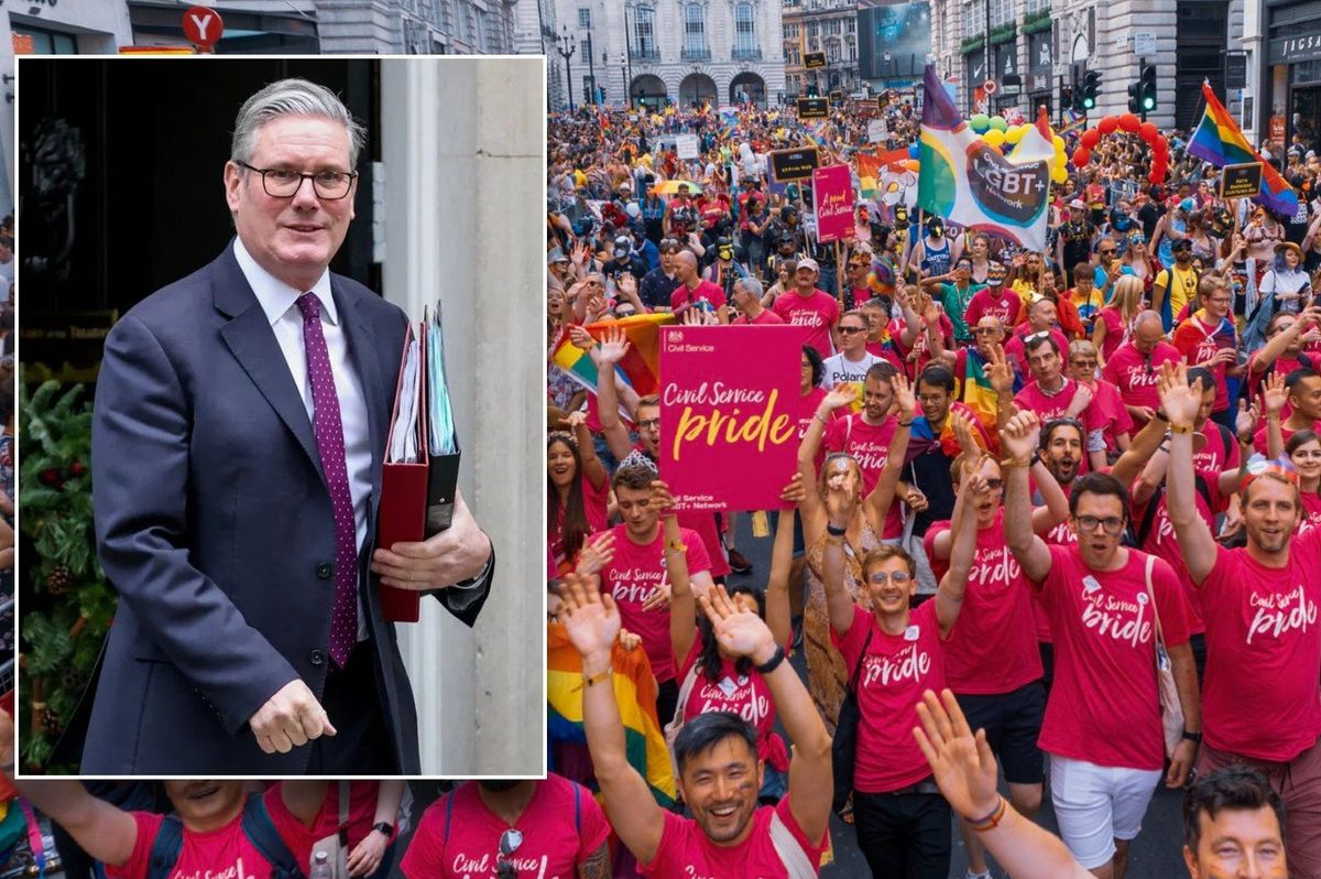 Keir Starmer and Civil Service officials marching in Pride parade