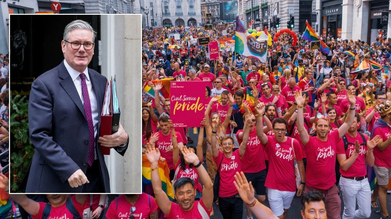 Keir Starmer and Civil Service officials marching in Pride parade