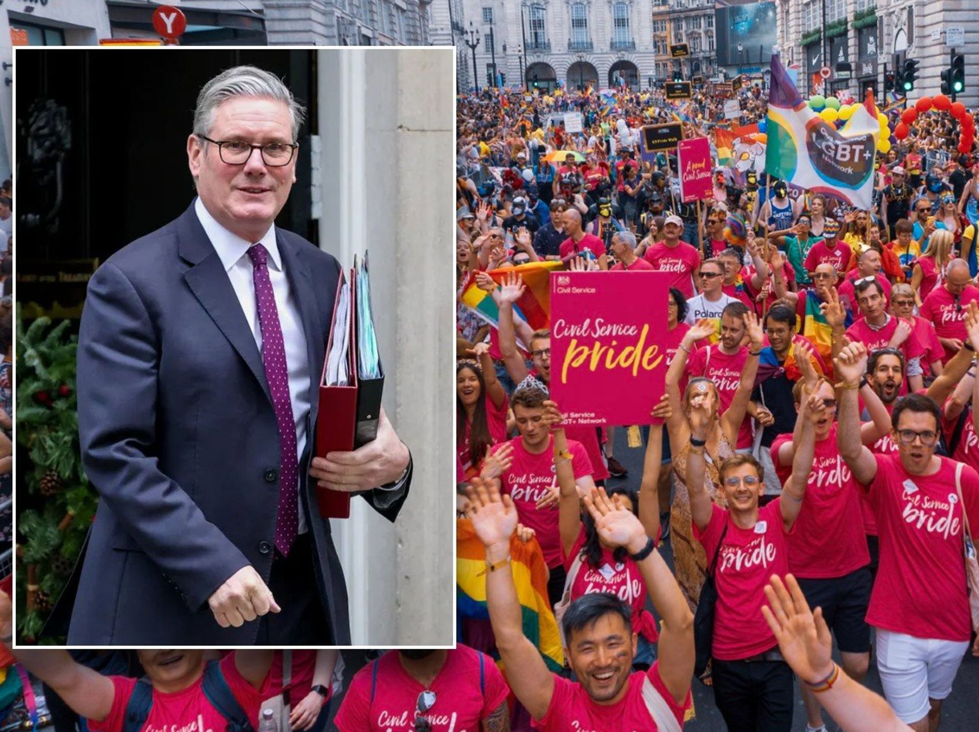 Keir Starmer and Civil Service officials marching in Pride parade