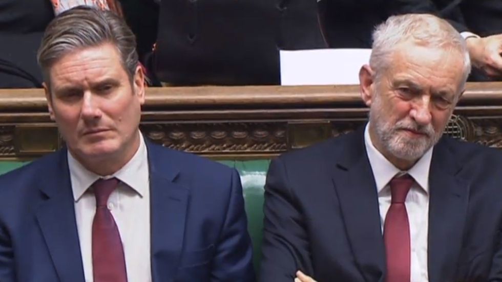 Keir Starmer and Jeremy Corbyn in the House of Commons