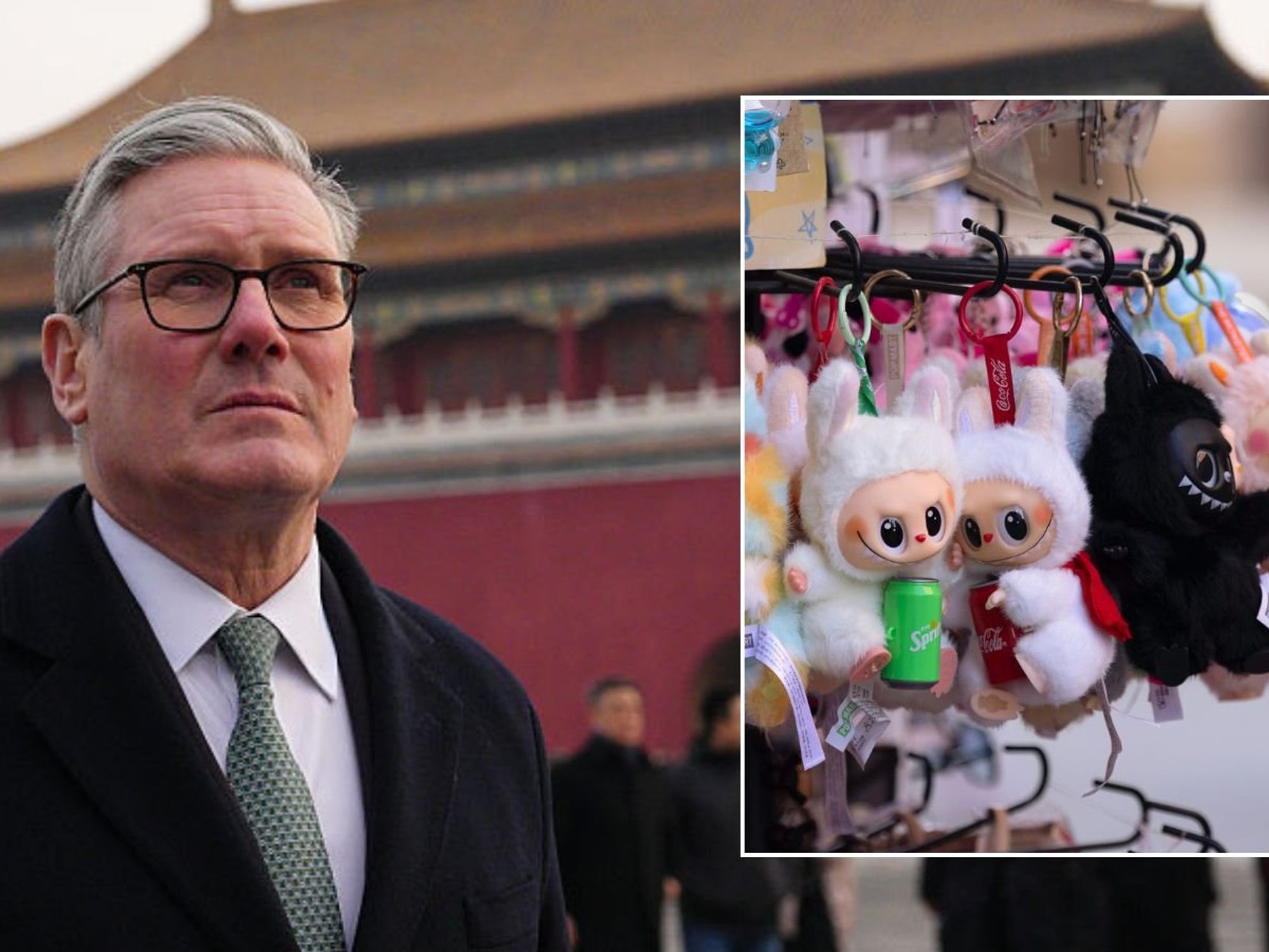Keir Starmer and Labubu dolls
