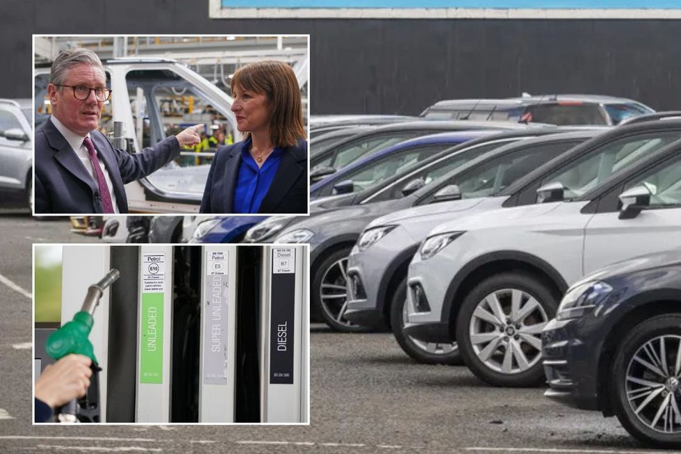 Keir Starmer and Rachel Reeves at the JLR factory, a petrol and diesel pump and a car dealership
