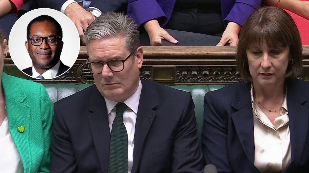 Keir Starmer and Rachel Reeves in House of Commons and Kwasi Kwarteng